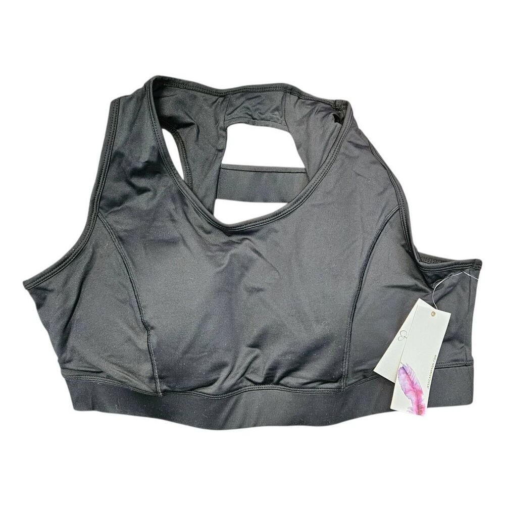 Jessica Simpson Black Sports Bra The Warm Up Womens size 42D